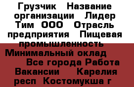 Грузчик › Название организации ­ Лидер Тим, ООО › Отрасль предприятия ­ Пищевая промышленность › Минимальный оклад ­ 20 000 - Все города Работа » Вакансии   . Карелия респ.,Костомукша г.